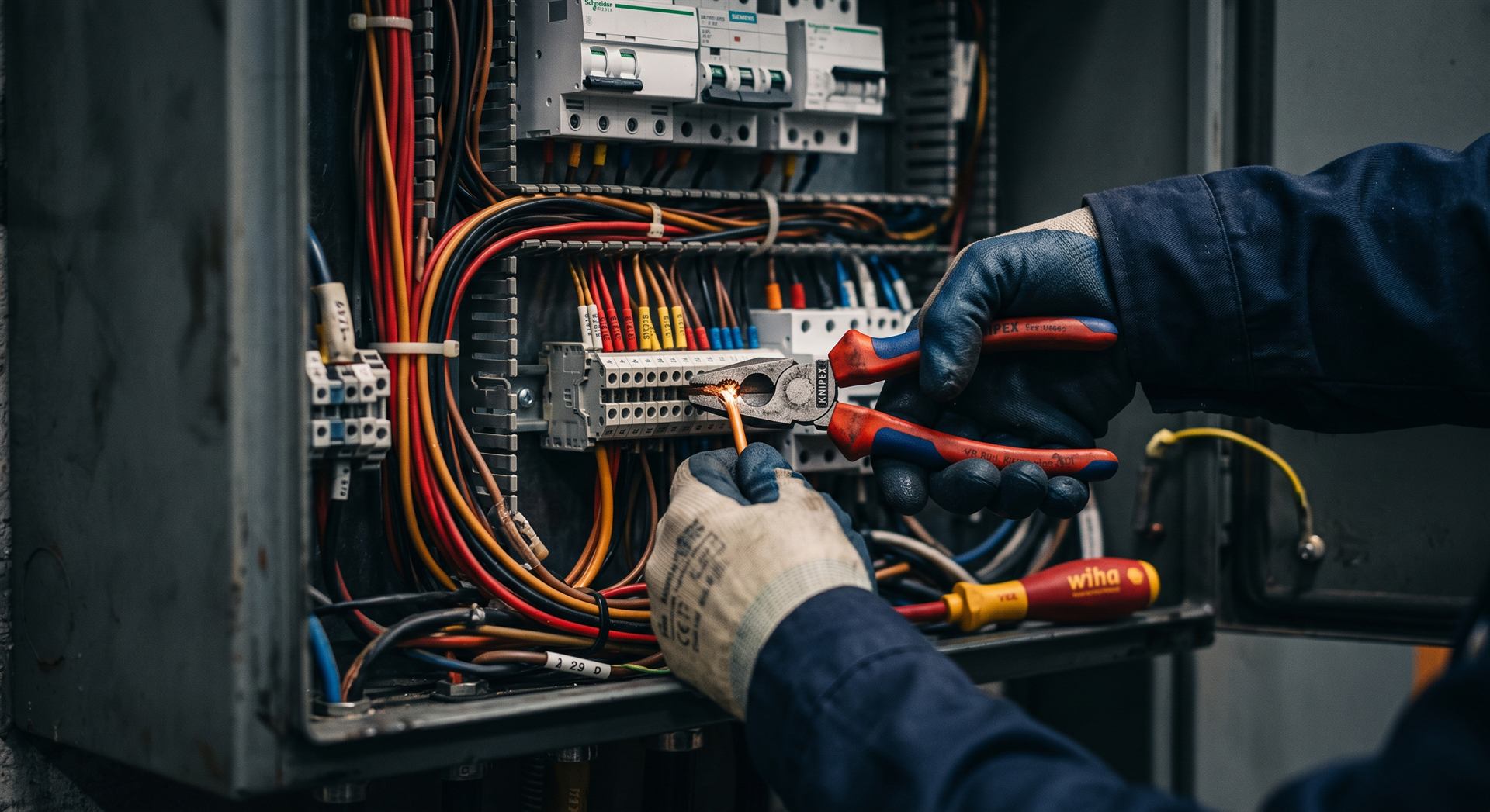 Detalle de cableado ordenado en un cuadro eléctrico